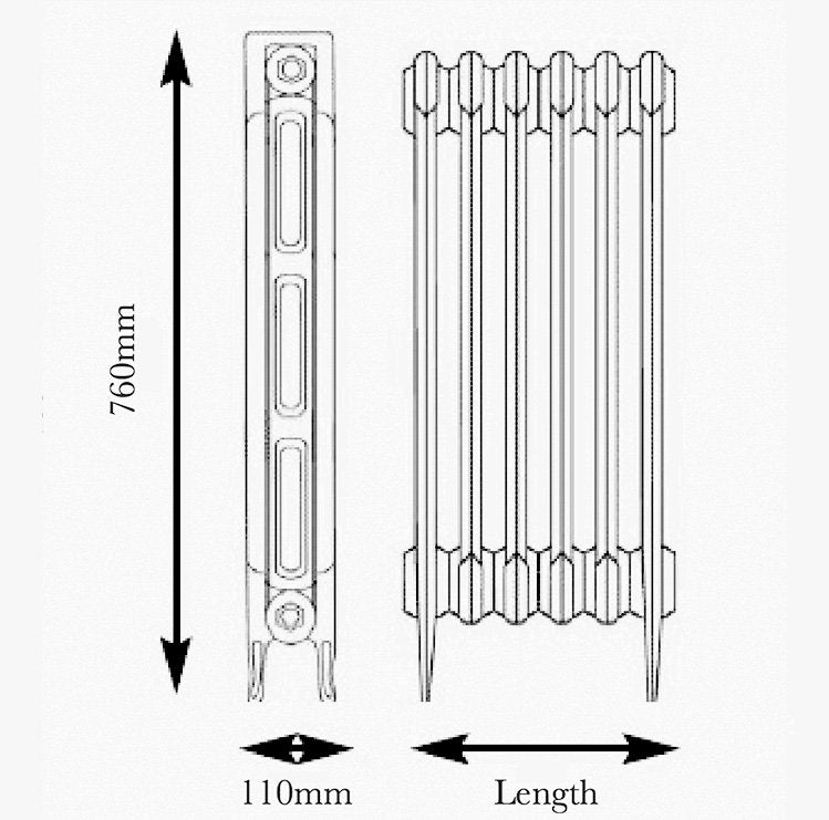 Plimlico Cast Iron Radiator (760mm H)