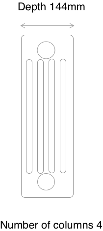 Cast Iron Heritage Radiator - 600mm High and 4 Columns